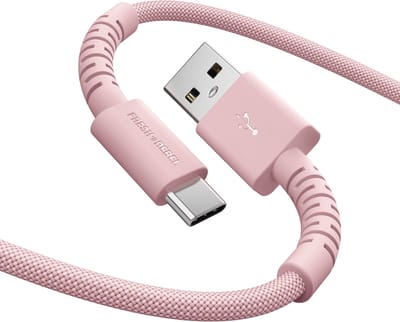 Fresh ‘n Rebel FlexWave USB naar USB-C Oplaadkabel - Extra lang (2m) - Siliconen gevlochten kabel - USB-A naar USB-C - Ultraflexibel - Pastel Pink