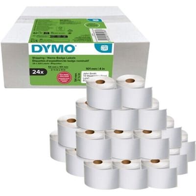DYMO originele LabelWriter grote verzendlabels/naamkaarten | 54 mm x 101 mm | 24 rollen met elk 220 labels (5280 zelfklevende etiketten) | Geschikt voor de LabelWriter labelprinters | Gemaakt in Europa