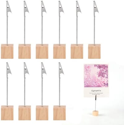 10 Stuks Foto Houder met Clips, Postkaart Houder, Clip Houder, Foto Houder, Memo Houder met Staande Krokodil Clip voor Foto's, Kaarten, Memoranda, Stoel Kaarten