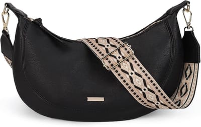 Schoudertas Dames - Handtas Medium - Dagelijks Gebruik - Gevlochten Band - 35.6 x 20.5 x 4.7 cm - Zwart