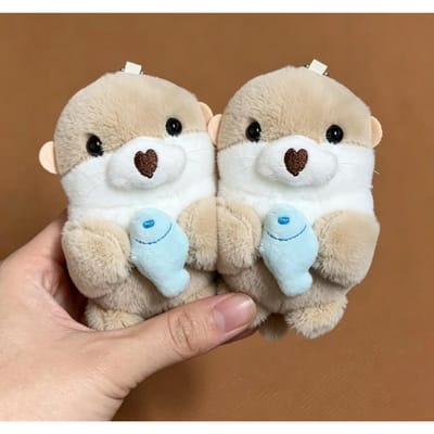 Schattige Kleine Otter Vis Knuffelpop Hangerpop Poppetje Cadeau Cadeau Schattig Meisjes Hart Sleutelhanger Hanger Creatief Cadeau white