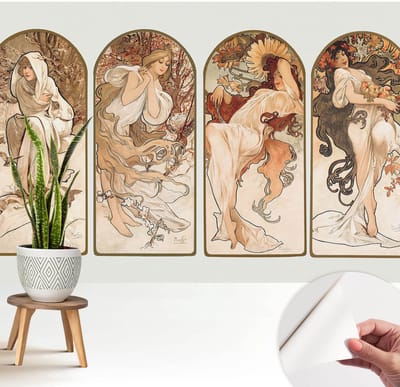 Wallfluent Zelfklevend Behang - Poriën van vrouwen Stickerbehang op rol - 208x146 cm - Bruin Zelfklevend Behang - Herpositioneerbaar - Voor de woonkamer, slaapkamer en kantoor Zelfklevend Behang
