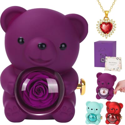 Eeuwige Rozenbox met Rode Hartketting - Perfect Cadeau voor Moederdag, Verjaardag en Jubileum