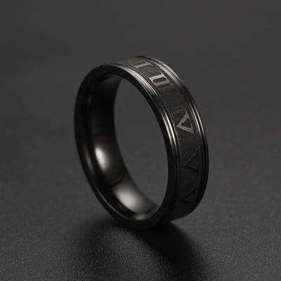 6MM Breedte Roestvrij Staal Koppelring Voor Mannen Vrouwen Romeinse Cijfers Ringen Mode Feest Sieraden Accessoires 9