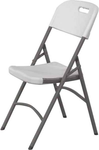 HENDI Inklapbare stoel – Belastbaar tot 180 kg – Wit – 540x440x x(H)840 mm