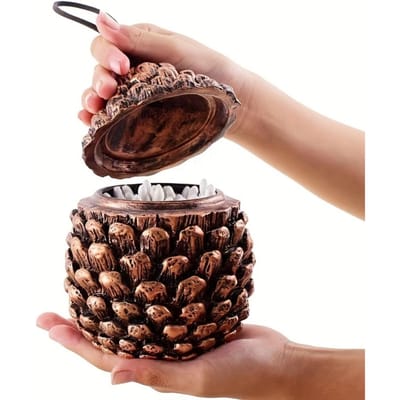 1PC Boîte de Rangement Créative en Forme de Pomme de Pin avec Couvercle à Charnière Porte-cure-dents Décoratif Amusant et Décoration pour la Pièce de la Cuisine