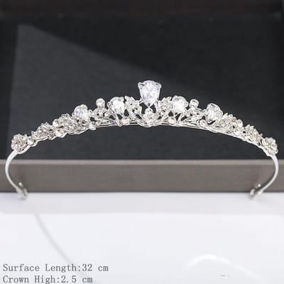 Zilverkleurige Kroon en Tiara Haaraccessoires Voor Vrouwen Bruiloftsaccessoires Kroon Voor Bruid Kristal Strass Diadeem Tiara black