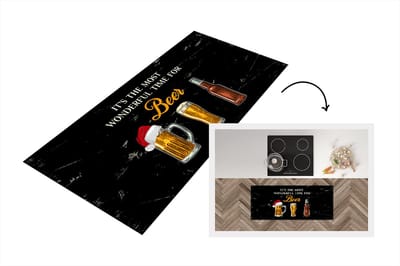 Keukenloper - Loper keuken - Kerst - Bier - Spreuken - Quotes - It's the most wonderful time for beer - 120x50 cm - Keukenloper vinyl