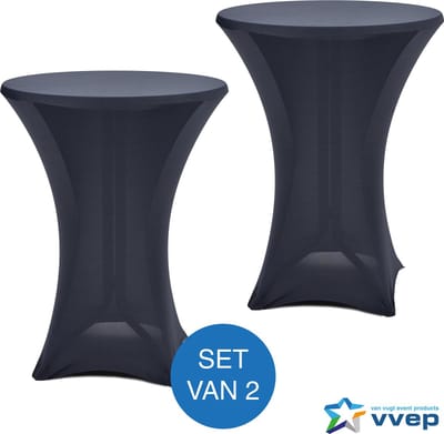 Statafelrok Style - Set van 2 - Ø 85 cm - Antraciet