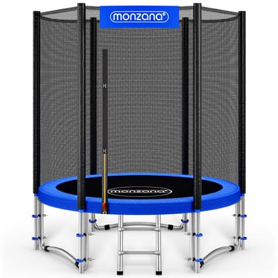 MONZANA Trampoline - 183cm Veiligheidsnet Ladder - Zwart Blauw