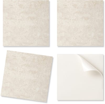 Set zelfklevende PVC-tegels, natuurlijke lichte steenkleur, 20x20x20 cm