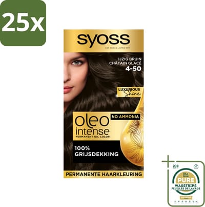Syoss Oleo Intense - Haarverf - 4-50 - Ijzig Bruin - 115ml x 25