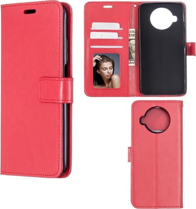 LuxeBass Hoesje geschikt voor Xiaomi Mi 10T Lite - Boekhoesje met kaartvakken - Rood gsm hoesje - telefoonhoes - telefoonhoesjes