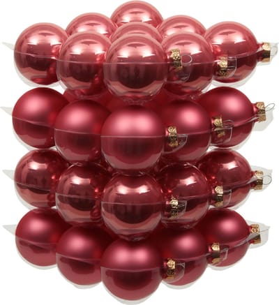 Othmar Decorations Kleine kerstballen - 36x st - bubblegum roze - D4 cm - glas - kerstversiering