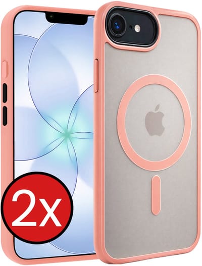 Hoesje - 2 Stuks - Geschikt voor Apple iPhone 17e - Magsafe Compatible - Sterk & Shockproof - Shock Proof Case - Back Cover - Telefoon Hoes - Telefoonhoes - Perzik