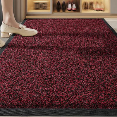 Tapis de sol moderne simple en caoutchouc pour entrée de maison, tapis grattoir à boue pour porte d'entrée, tapis pour pieds sales 60*90cm brown