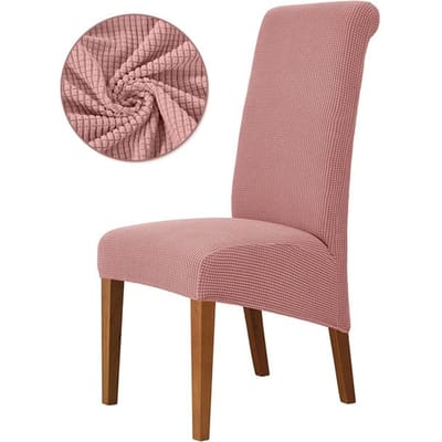 1/2/4/6 stuks XL-maat stoelhoes met lange rugleuning, grote maat Europese stijl, hoge rugleuning, stoelhoes voor eetkamer 1 Piece roze