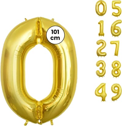 Fienosa Goud kleur Cijfer 0 Ballon 101 CM - Nummer 0 - Cijferballon - XL Groot - Helium Ballon - Verjaardag Ballon - Verjaardag Versiering - Feest - Feestversiering - Leeftijd verjaardag - Verjaardagsballon - Verjaardag