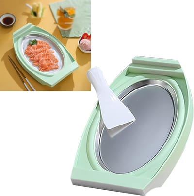 Ijsmachine - Softijs Maker - Zelf IJs Maken - Aluminium Voedselbak - 32 x 22 x 7 cm - Groen