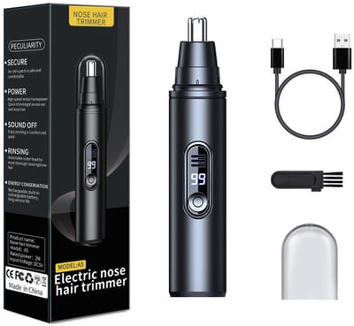 Neustrimmer mannen - neustrimmer vrouwen - neustrimmer - baardtrimmer - Oorhaartrimmer - wenkbrauw trimmer - Met LED-display - Unisex - USB-opladen - ABS - Zwart