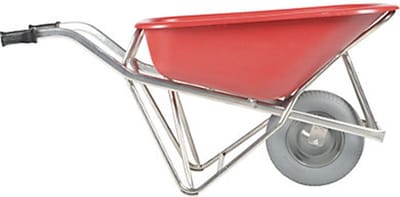 Matador Kruiwagen aluminium,90L Profi-Max Plus hdpe bak rood, extra breed lekvrij