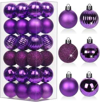 Set van 36 kerstballen van 4 cm - Plastic kerstboomdecoraties voor bruiloften, feesten en thuisdecoratie