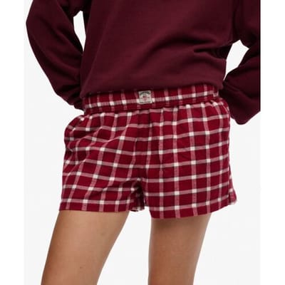 Katoenen geruite elastische short voor vrouwen Superdry