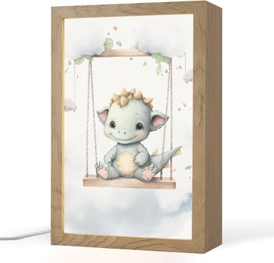 Nachtlampje 20x30 cm - Kinder lampje - Draak - Baby dier - Kinderen - Tafellamp kinderkamer - Slaapkamer lamp - Bedlamp kinderen - Kinderlampje stopcontact - Wandlamp babykamer - Nachtlampjes