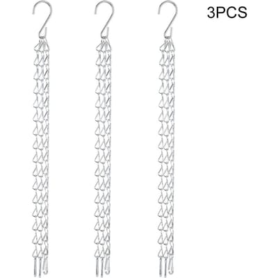 3 STUKS Tuinplantenbak Bloempot Mand Vervanging IJzeren Hangketting Haken Set white