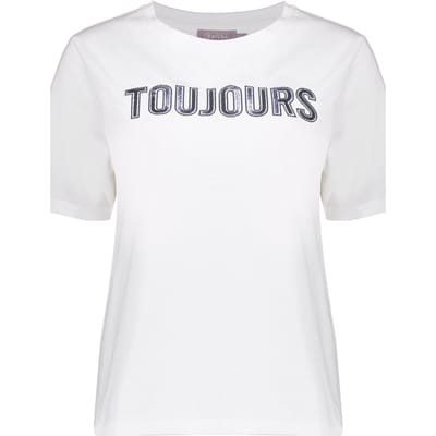 Geisha T-shirt Toujours Off-white/blue Size: XS | T-Shirts Outlet | Dames | Wit