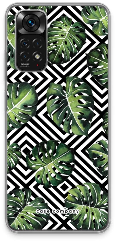 Case Company® - Hoesje geschikt voor Xiaomi Redmi Note 11 hoesje - Geometrische jungle - Soft Cover Telefoonhoesje - Bescherming aan alle Kanten en Schermrand