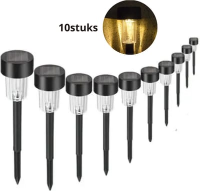 Bovista Tuinverlichting - Tuinlampen - Buitenverlichting - Tuin Verlichting - Led Lamp - Licht - Op Zonneenergie - LED - Warm Licht - 10 stuks