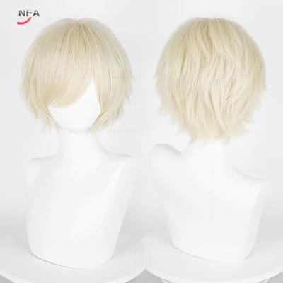 Anime 30cm Kort Recht Cosplay Pruik Zwart Wit Groen Bruin Paars Blauw Grijs Rood Goud Man Vrouwen Hittebestendig Synthetisch Haar