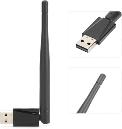 Draadloze Netwerkkaart - WiFi Adapter USB - Internet Verbinding - Verbeterde Stabiliteit - 150 x 18 mm - Zwart