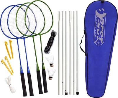 Badminton Set - Outdoor Spel - Tuin Plezier - Compleet Inclusief Net - 960 gram - Blauw