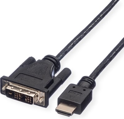 ROLINE Monitorkabel DVI (18+1) - HDMI, M/M, zwart, 1,5 m