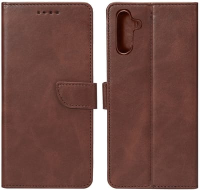 Rixus Bookcase For Samsung Galaxy S25 FE Brown