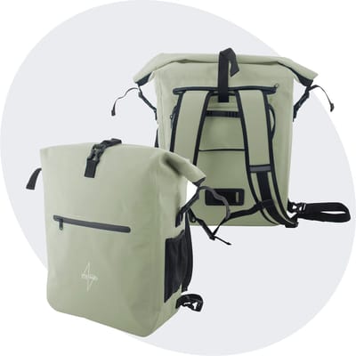 Voltano Luxe Fietstas / Rugtas 28L - Mint Groen - Enkele Pakaftas - 100% Waterdicht - Met Laptop Compartiment - Fietsrugzak