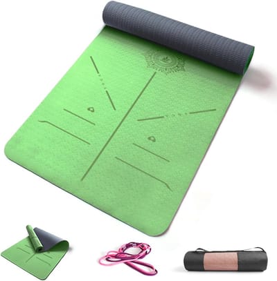 Gevoerde antislip yogamat voor fitness en pilates 183 x 68 x 0,8 cm