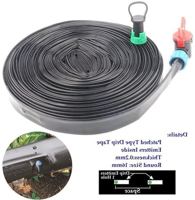 Druppelslang - Irrigatietape - Planten Water Geven - Weerbestendig Polyethyleen - 50m - Zwart