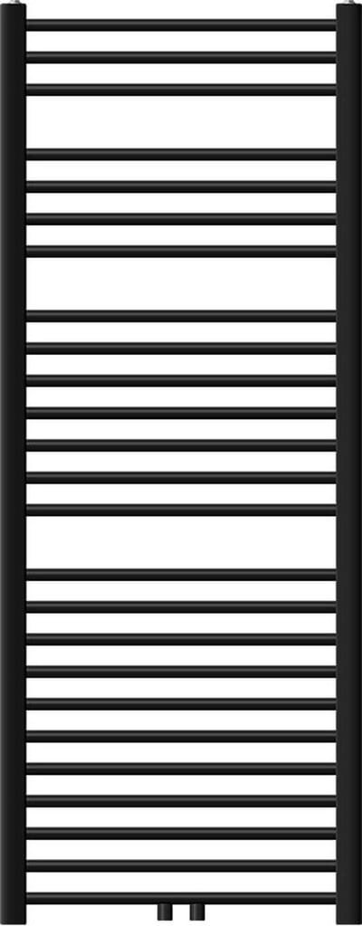 Badkamerradiator Sahara 600x1500 mm zwart mat recht met middenaansluiting LuxeBath