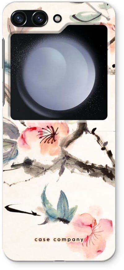 Case Company® - Hoesje geschikt voor Samsung Galaxy Z Flip5 hoesje - Japanse bloemen - Soft Cover Telefoonhoesje - Bescherming aan alle Kanten en Schermrand