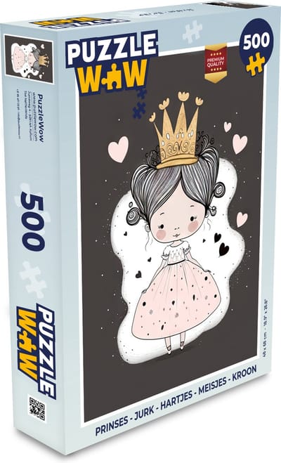 Puzzel Prinses - Jurk - Hartjes - Meisjes - Kroon - Legpuzzel - Puzzel 500 stukjes