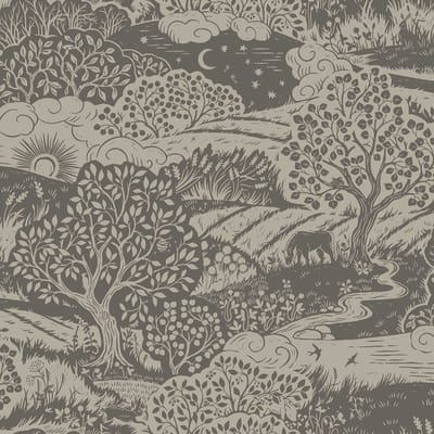 Boråstapeter Vliesbehang 5831 - Nordic Folks - Toile de Jouy Grijs - 53cm x 10.05m