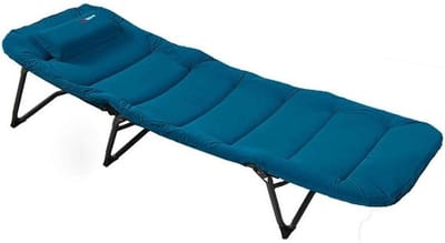 Lounge Stoel Campingbed - Kampeerbed Opvouwbaar - Buiten Ontspannen - 5-Positie Verstelbaar - 190x69x37 cm - Blauw
