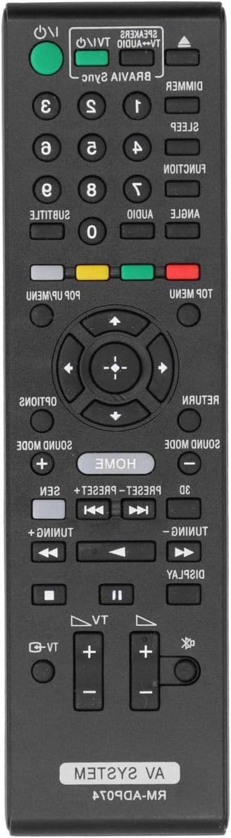 MK Stoer - Afstandsbediening - AV-systeem - Vervanging - Sony BDV-E190 BDV-E290 BDV-E490 BDV-E690 - RM-ADP074 - Compatibel - Zwart retro design - Afstandsbediening Vervanging - Geschikt voor Home Cinema System PV-D4732S PV-D4742K PV-D4732S PV-D4742K.