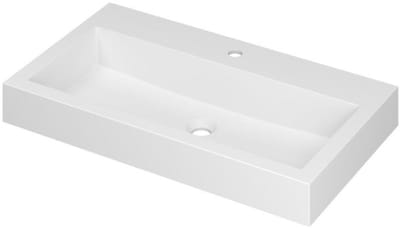 INK Momento Wastafel Polystone met 1 Kraangat - 800x450x90 mm - Mat Wit