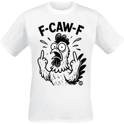 Todd Goldman - Fun T-shirt - F-CAW-F Chicken - M tot 3XL - voor Mannen - wit