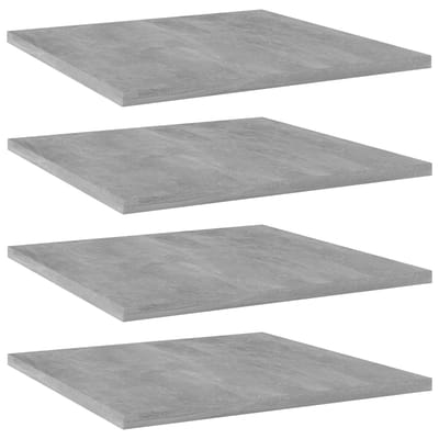 vidaXL - Wandschappen - 4 - st - 40x40x1,5 - cm - bewerkt - hout - betongrijs