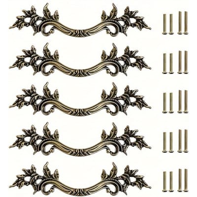 5 stuks ladegrepen 5,83 inch zinklegering vintage kastgrepen vintage decoratieve grepen voor deuren kasten keuken meubels met montageschroeven 5pcs